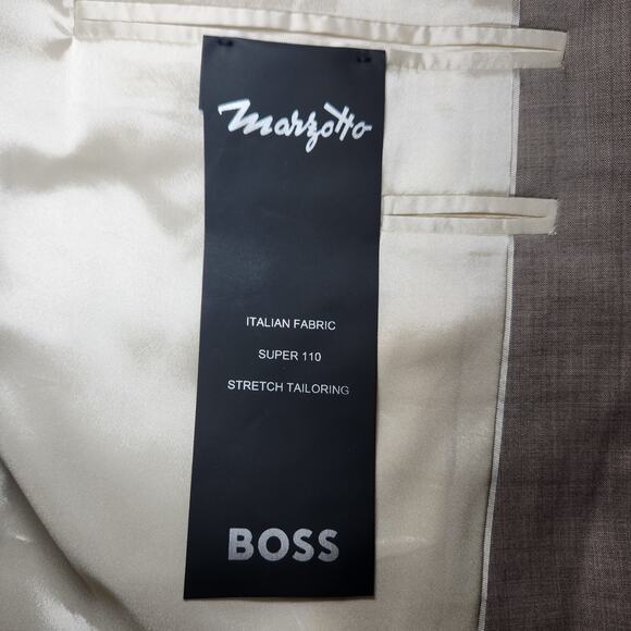 HUGO BOSS Mens Sport Coat Blazer 40R Solid Gray Marzotto Wool Two Button Notch - Picture 4 of 16